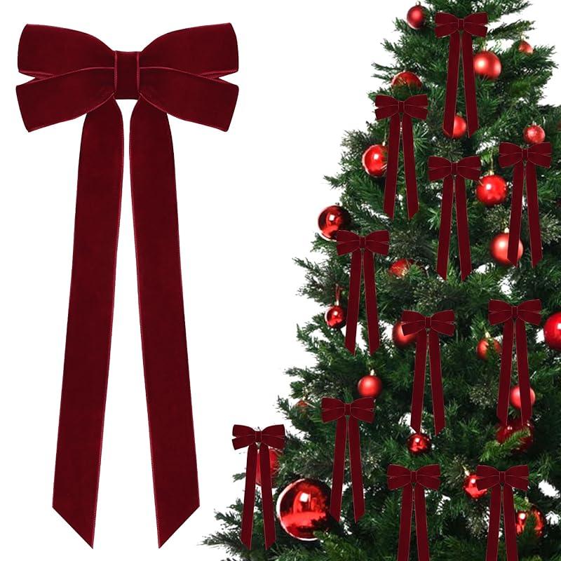 Perfect Touch for Holiday Decor: Burgundy Velvet Ribbon Bows