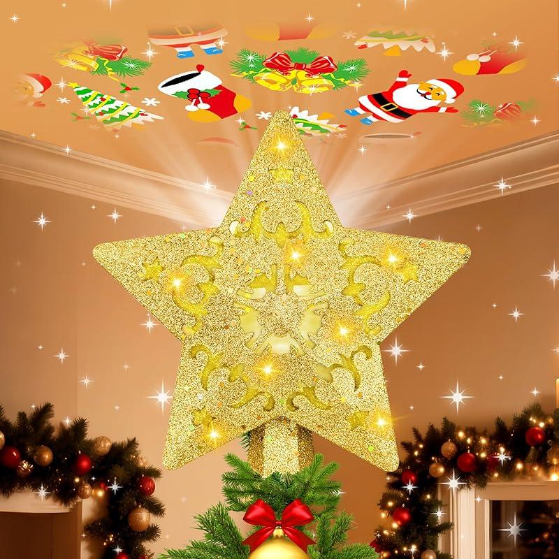 Elevate Your Holiday Spirit with the 3D Gold Star Tree Topper!
