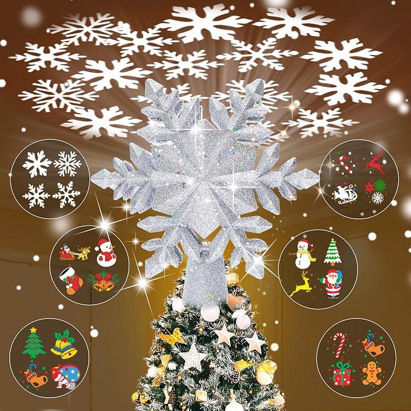 Sparkling Magic: The 3D Glitter Snowflake Tree Topper Shines Bright!