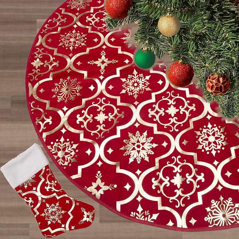 Charming Red Flash World Tree Skirt Adds Holiday Cheer to Any Decor