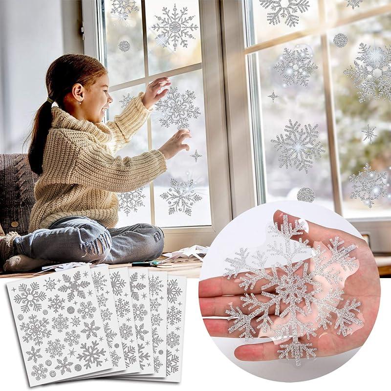 Transform Your Holidays with Stunning Glitter Snowflake Decals!