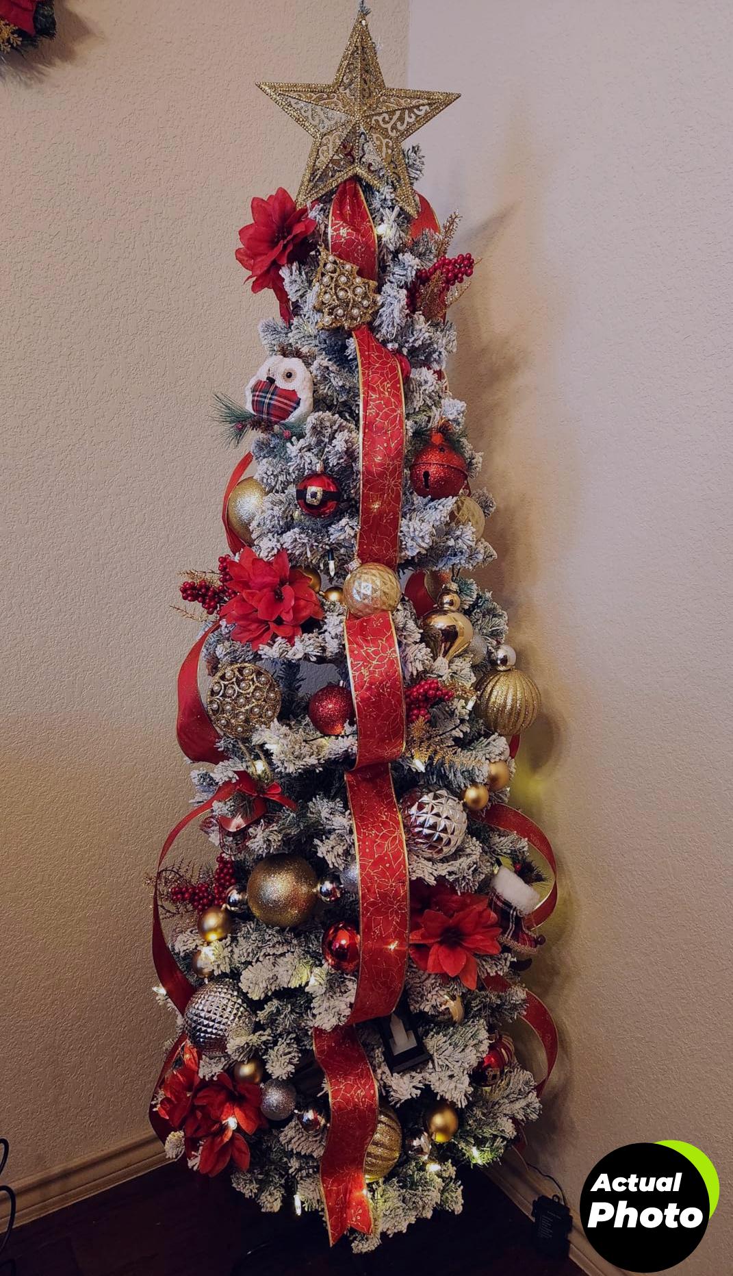 goplus-5ft-slim-white-christmas-tree-foto-2