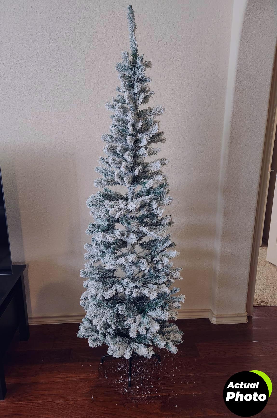 goplus-5ft-slim-white-christmas-tree-foto-3