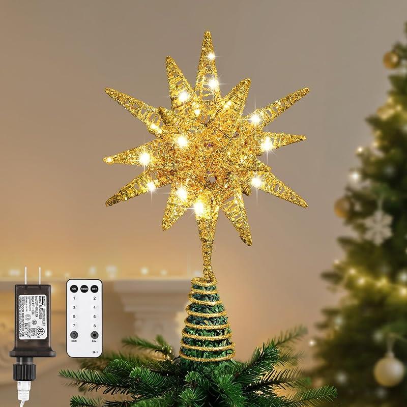Charming Lewondr Starburst Tree Topper Adds Warmth to Holiday Decor