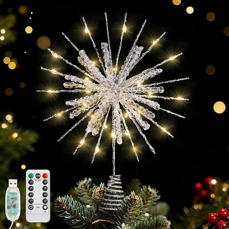 Elevate Your Holiday Spirit with the Lewondr Snowflake Tree Topper
