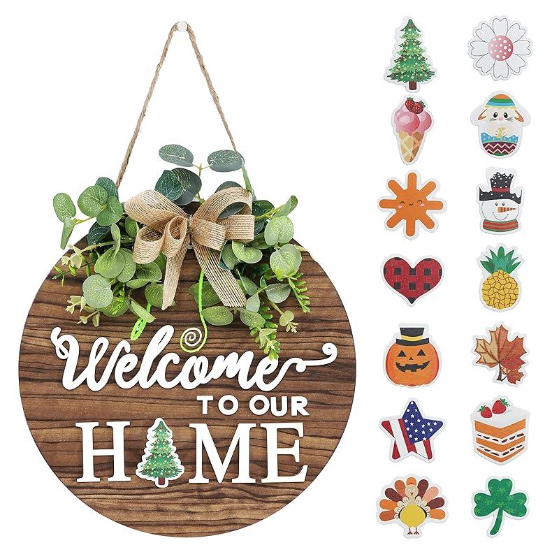 Charming Rustic Welcome Sign Elevates Seasonal Decor for Any Holiday