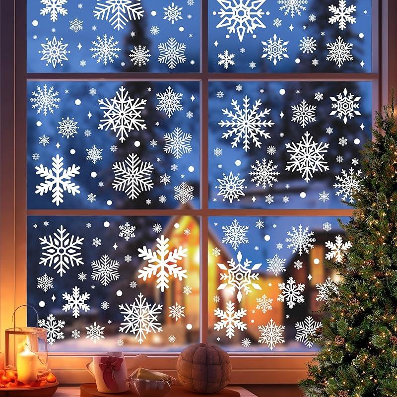 Transform My Space with 1000Pcs Snowflake Christmas Window Clings!