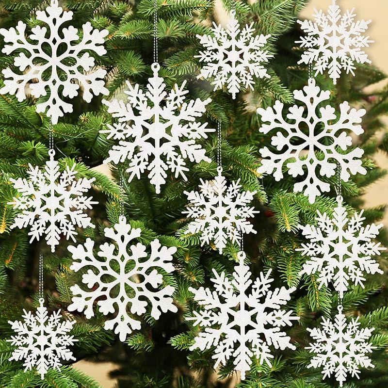 Charming 36pcs Snowflake Ornaments Elevate Your Holiday Decor!