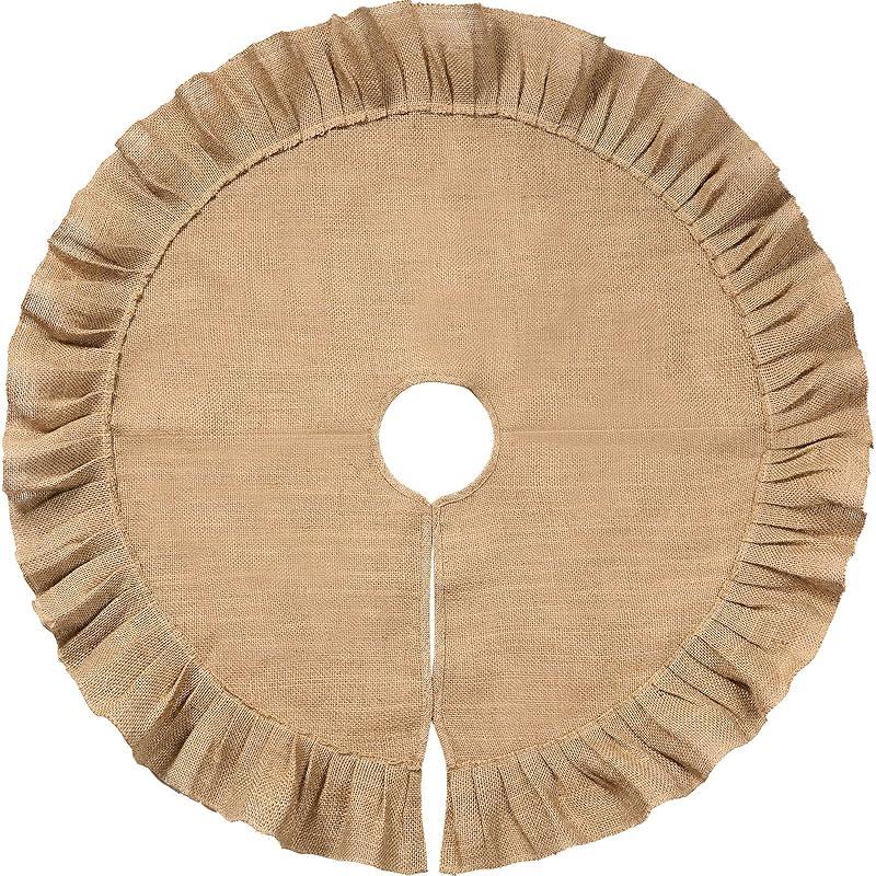 Practical and stylish, Tatuo Christmas tree skirt enhances decor.